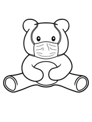 Kleiner sitzender Teddy Bär Schutzmaske süßer niedlicher kuscheltier kopf Atemmaske 