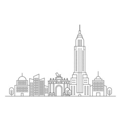 Outline of a city skyline