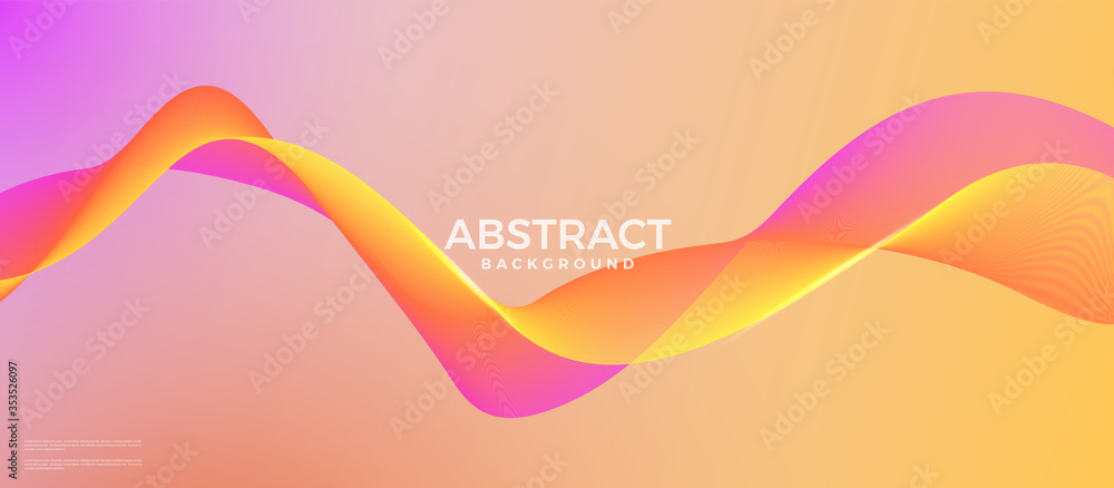Poster abstract dynamic flow fluid wave curve lines background. vector design template for banner, advertis