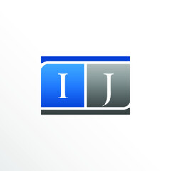 Initial Letter IJ Square Logo Design