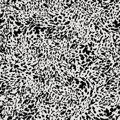 Appaloosa animal print seamless pattern design. Leopard, cowhide, horse skin pattern with small black spots on white background. Animal print for fashion, textile, interior design.
