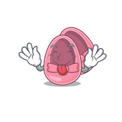 Funny baby girl shoes cartoon design with tongue out face