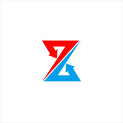 Vector letter Z arrow concept logo design template illustration eps 10
