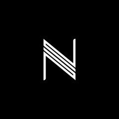 Vector letter N line concept logo design template illustration eps 10