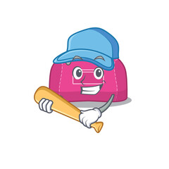 Attractive woman Sport Bag caricature character playing baseball