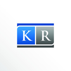 Initial Letter KR Square Logo Design