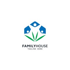 Family house people logo vector image