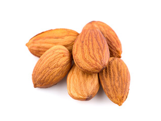 almond nuts an isolated on white background