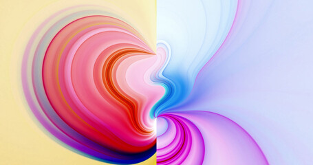 Abstract color lines create 3D rendering patterns