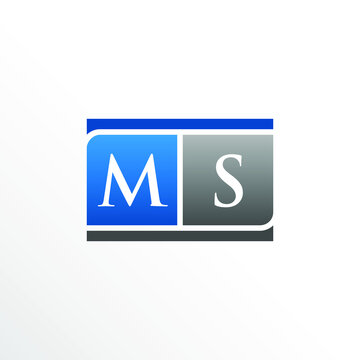 Initial Letter MS Square Logo Design