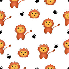 Cute pattern wild animal  lion