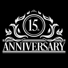 Fototapeta premium Luxury 15th anniversary Logo illustration vector