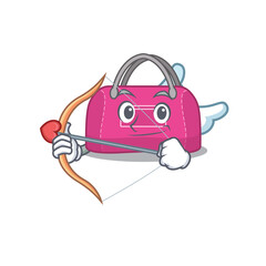 Woman sport bag in sweet romantic cupid cartoon drawing with arrow