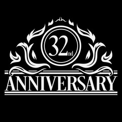 Luxury 32nd  anniversary Logo illustration vector