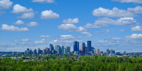 Downtown Calgary Skyline panorama showing downtown core - banner