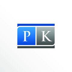 Initial Letter PK Square Logo Design