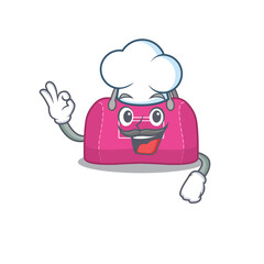Talented woman sport bag chef cartoon drawing wearing chef hat