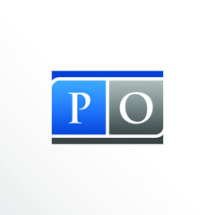 Initial Letter PO Square Logo Design