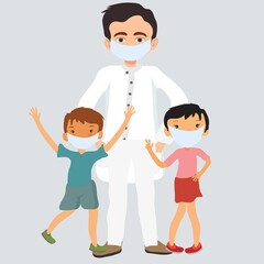 Family Stay Home During The Coronavirus Epidemic. Staying On The Quarantine, Dont Panic.