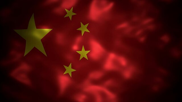 Realistic looping 3D animation of the national flag of the People's Republic of China, rendered in UHD