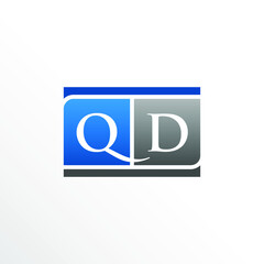 Initial Letter QD Square Logo Design