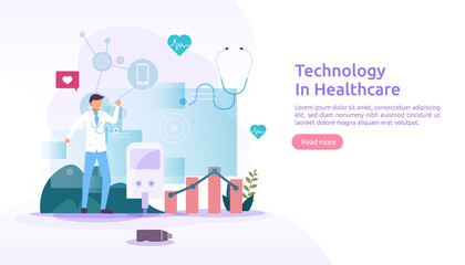 Telemedicine healthcare services concept. online consultation treatment with doctor using app. innovative medical diagnosis technology. flat vector illustration for web page and mobile website