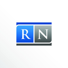 Initial Letter RN Square Logo Design