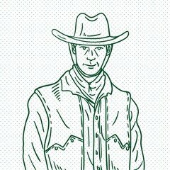 Hand drawn cowboy