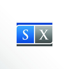 Initial Letter SX Square Logo Design