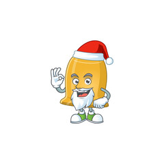 Bell Santa cartoon design concept with ok finger