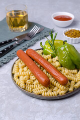 Pasta with sausages