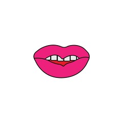 Kiss icon and symbols, lips seal of a sexy woman vector illustration.

