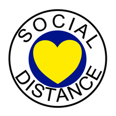 Social Distance word vector sticker poster.Social Distancing 6 Feet Instruction against the Spread.New normal Reopen Mall, School.Social distancing in the workplace during coronavirus (COVID-19)