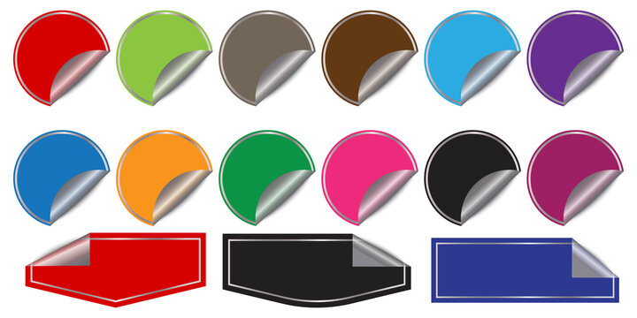 Colorful illustration of stickers for trade. Price tags for the store. Stock template.