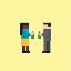 Man and woman having drinks
