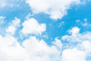 Naklejka na ściany i meble sky and clouds nature background,bright fluffy cloudy in light blue sky