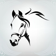 Silhouette of the head horse
