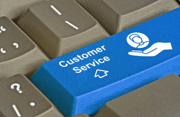 Keyboard with key for  customer services