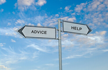 Road signs to advice and help
