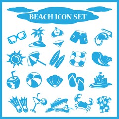 Obraz premium Collection of beach icons