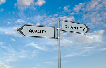 Fototapeta premium Road signs to quantity and quality