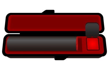 印鑑ケースと印鑑のイラスト