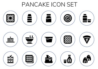 Modern Simple Set of pancake Vector filled Icons