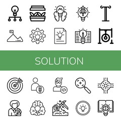 solution simple icons set