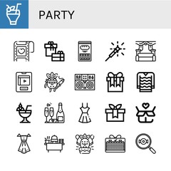Fototapeta premium party icon set
