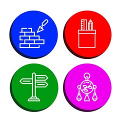 pin simple icons set