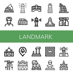 Set of landmark icons