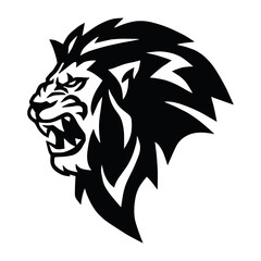 Angry Lion Head Roaring Logo Vector Esport Mascot