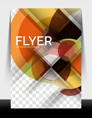 A4 flyer annual report circle design, vector background print template