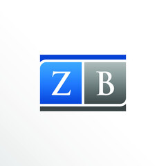 Initial Letter ZB Square Logo Design	
